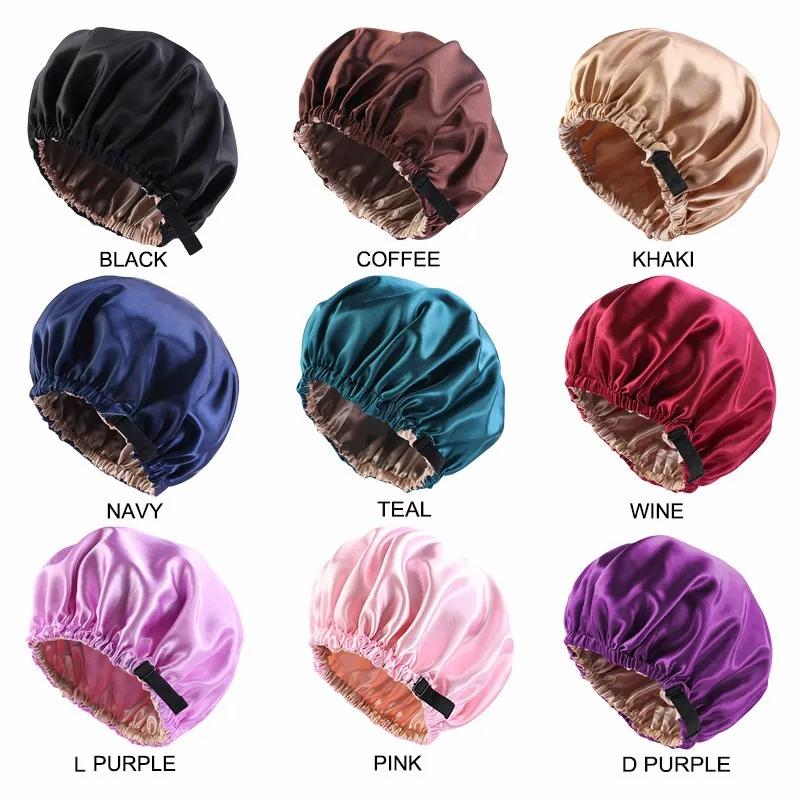 Hair Accessories & Tools | Adjustment Buckle Simulated Silk Double Round Cap Satin Nightcap Invisible Flat Shower Cap Beauty Salon Hat Hair Accessories & Tools Hair Accessories & Tools