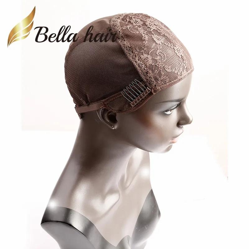 Hair Accessories & Tools | Bella Hair Professional Glueless Double Lace Caps For Making Wig With Adjustable Straps And Combs Swiss Lace Black Brown S M L Hair Accessories & Tools Hair Accessories & Tools