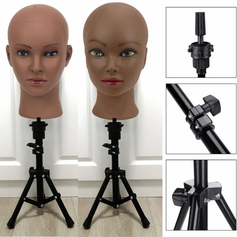 Hair Accessories & Tools | Wig Stand Female Bald Mannequin Head With Stand Cosmetology Practice African Training Manikin Head With Wig Stand Tipod For Mannequin Wigs 230809 Hair Accessories & Tools Hair Accessories & Tools