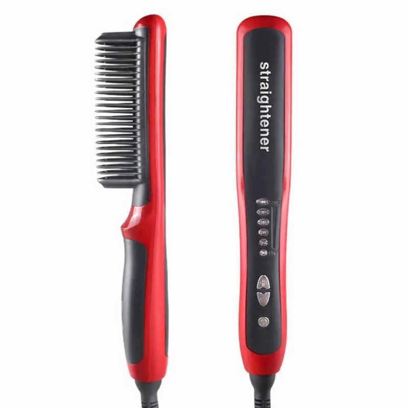 Hair Care & Styling Tools | Anti-Scalding Ceramic Hair Straighteners Curlers Flat Irons Multifunctional Hair Brush Curling Iron Straightening Comb Men Beard 211224 Hair Care & Styling Tools Hair Care & Styling Tools