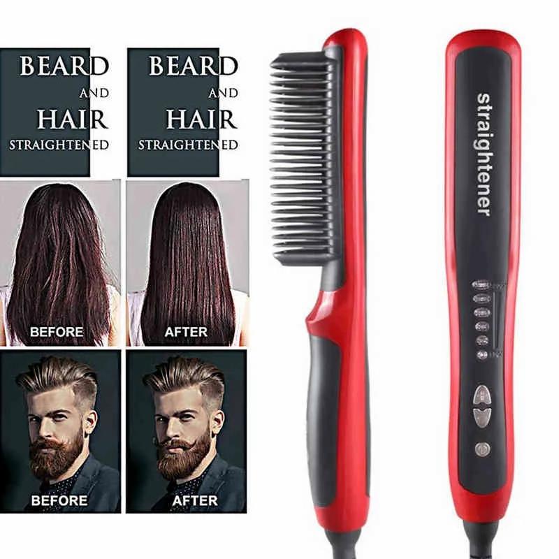 Hair Care & Styling Tools | Anti-Scalding Ceramic Hair Straighteners Curlers Flat Irons Multifunctional Hair Brush Curling Iron Straightening Comb Men Beard 211224 Hair Care & Styling Tools Hair Care & Styling Tools