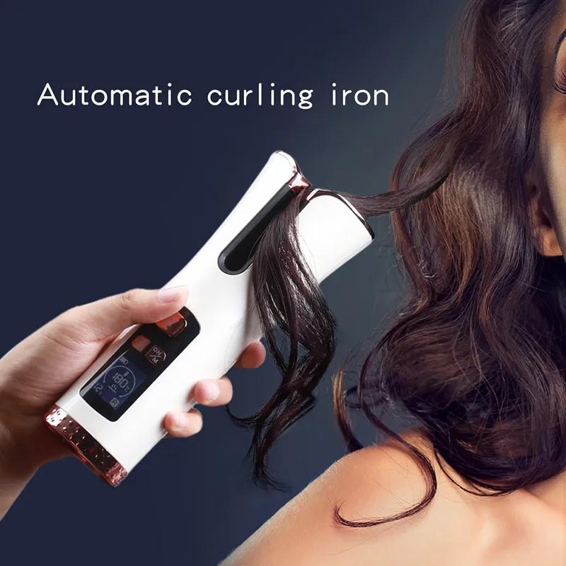 Hair Care & Styling Tools | Cordless Auto Rotating Ceramic Hair Curler Usb Rechargeable Curling Iron Led Display Temperature Adjustable Hair Tools Hair Care & Styling Tools Hair Care & Styling Tools