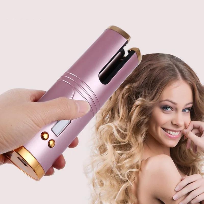 Hair Care & Styling Tools | Cordless Automatic Rotating Hair Curler Usb Rechargeable Curling Iron Led Display Temperature Adjustable Styling Tool Wave Styer Hair Care & Styling Tools Hair Care & Styling Tools