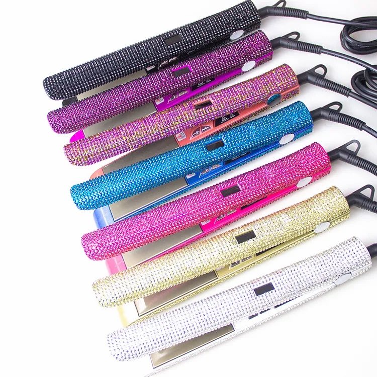 Hair Care & Styling Tools | Crystal Rhinestone Hair Straightener Titanium Plate Flat Iron With Lcd Digital Display Woman Hair Care & Styling Tools Hair Care & Styling Tools Hair Care & Styling Tools