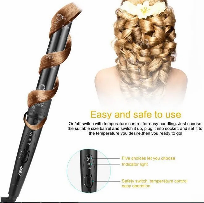 Hair Care & Styling Tools | Curling Irons Dodo Pro 5 Part Interchangeable Hair Iron Machine Ceramic Curler Multi-Size Roller Heat Resistant Glove Styling Set 221203 Hair Care & Styling Tools Hair Care & Styling Tools