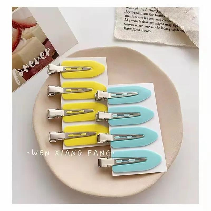 Hair Care & Styling Tools | Girl Hairdressing Makeup Traceless Clip Bangs Headdress Duckbill Hairpin School Kindergarten Girls Headwear Candy Colors Simple Metal Retail Wholesale Hair Care & Styling Tools Hair Care & Styling Tools