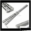 Hair Care & Styling Tools | Hair Brushes 100Pcs Fashion Delicate Pro Salon Stainless Steel Folding Training Butterfly Practice Style Knife Comb Tool Jwgde Djlet D Dhlvu Hair Care & Styling Tools Hair Care & Styling Tools