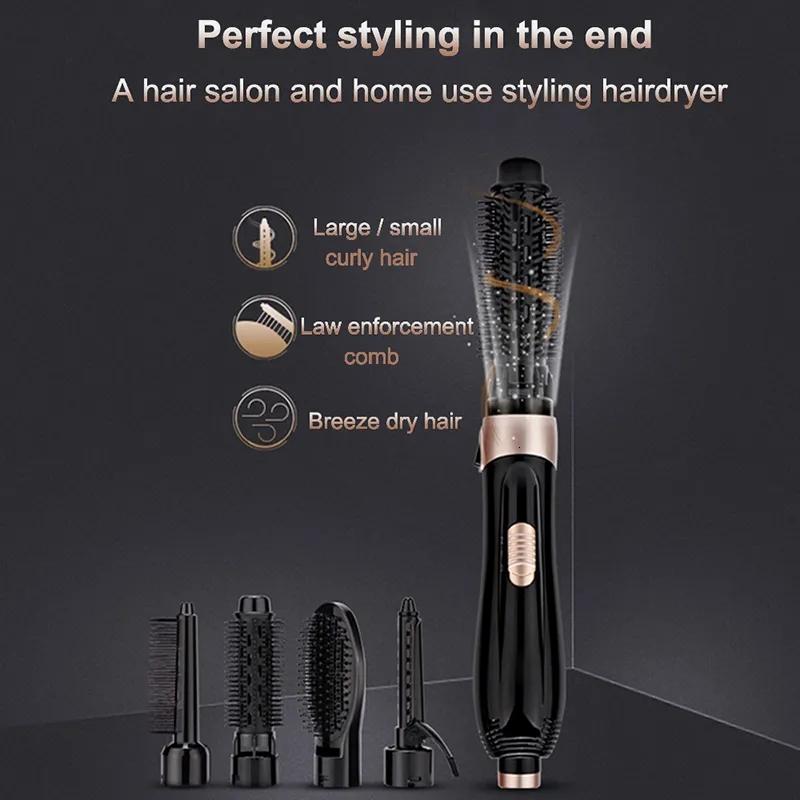 Hair Care & Styling Tools | Hair Dryers Air Brush 4 Head Replaceable Dryer Comb One Step Blower Strong Wind Electric Straightener Roller Curler Styling Tools 230906 Hair Care & Styling Tools Hair Care & Styling Tools