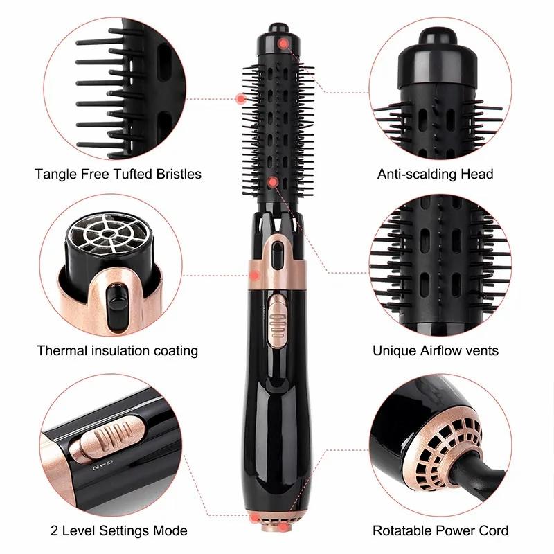 Hair Care & Styling Tools | Hair Dryers Air Brush 4 Head Replaceable Dryer Comb One Step Blower Strong Wind Electric Straightener Roller Curler Styling Tools 230906 Hair Care & Styling Tools Hair Care & Styling Tools