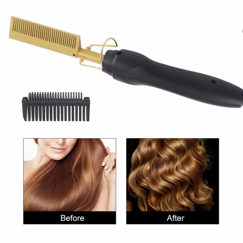 Hair Care & Styling Tools | Hair Straighteners 2 In 1 Comb Electric Curler Wet Dry Use Flat Irons Heating For Black 230306 Hair Care & Styling Tools Hair Care & Styling Tools