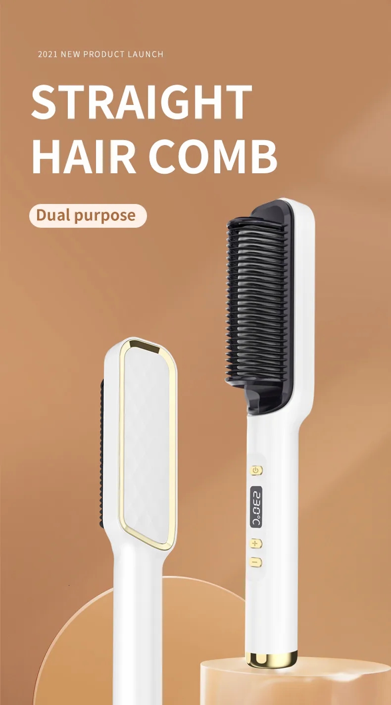 Hair Care & Styling Tools | Hair Straighteners Electric Comb Multifunctional Straight Hair Straightener Comb Negative Ion Anti-Scalding Styling Tool Straightening Brush 230920 Hair Care & Styling Tools Hair Care & Styling Tools