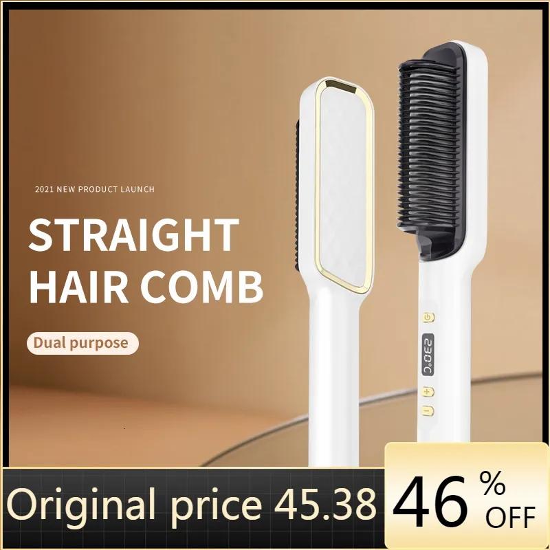 Hair Care & Styling Tools | Hair Straighteners Electric Comb Multifunctional Straight Hair Straightener Comb Negative Ion Anti-Scalding Styling Tool Straightening Brush 230920 Hair Care & Styling Tools Hair Care & Styling Tools