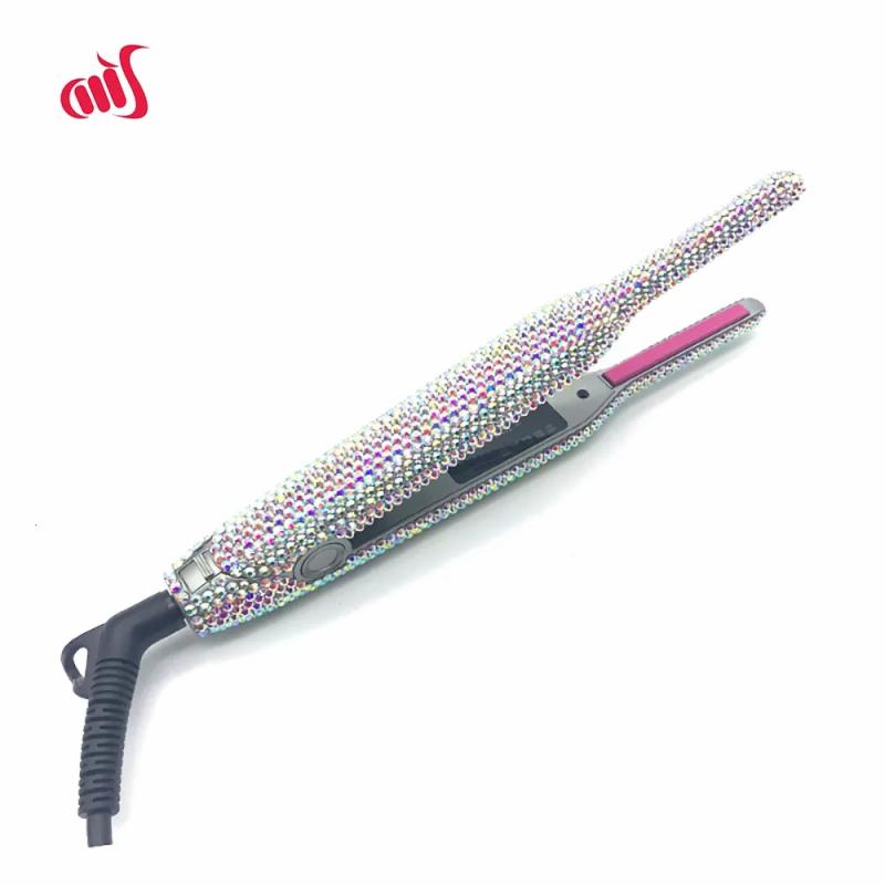 Hair Care & Styling Tools | Hair Straighteners Hair Straightener Bling Small Flat Iron For Short Hair And Pixie Cut Dual Voltage Beard Thin Pencil Flat Iron Ceramic Travel 230317 Hair Care & Styling Tools Hair Care & Styling Tools