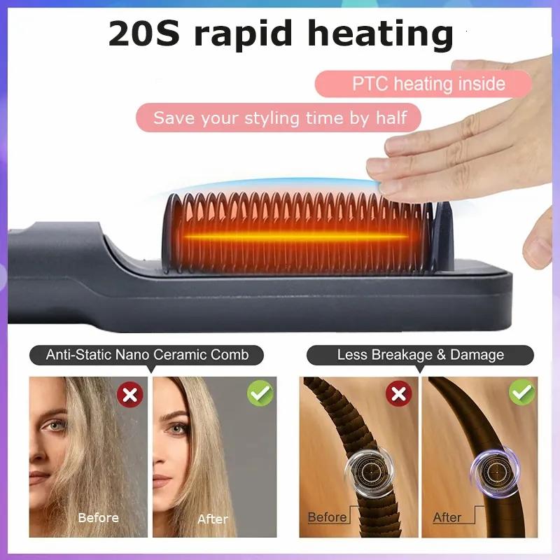 Hair Care & Styling Tools | Hair Straighteners Multifunctional Straightener Brush Electric Heat Comb Curler Hair Fast Modeling Tool 221203 Hair Care & Styling Tools Hair Care & Styling Tools