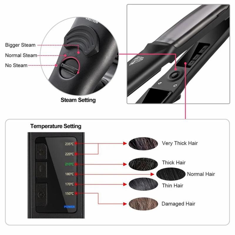 Hair Care & Styling Tools | Hair Straighteners Professional Steam Hair Straightener Ceramic Vapor Hair Flat Iron Seam Hair Straightening Iron Curler Steamer Hair Styling Tool 230724 Hair Care & Styling Tools Hair Care & Styling Tools