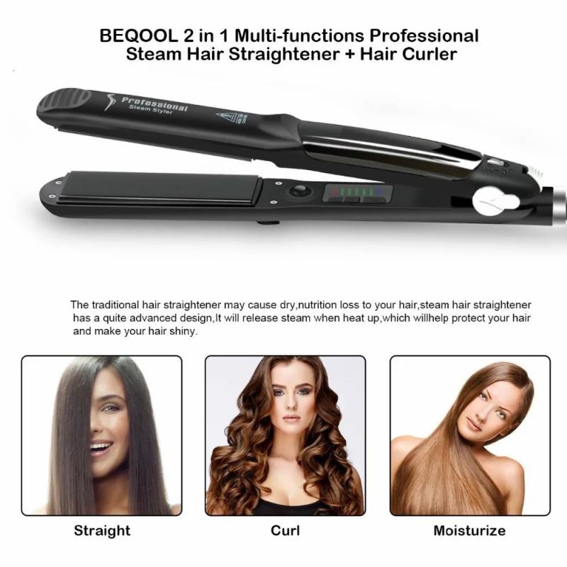 Hair Care & Styling Tools | Hair Straighteners Steam Hair Straightener Professional Ceramic Vapor Flat Iron 450 Fast Heat Argan Oil Treatment Hair Care Tools 230220 Hair Care & Styling Tools Hair Care & Styling Tools