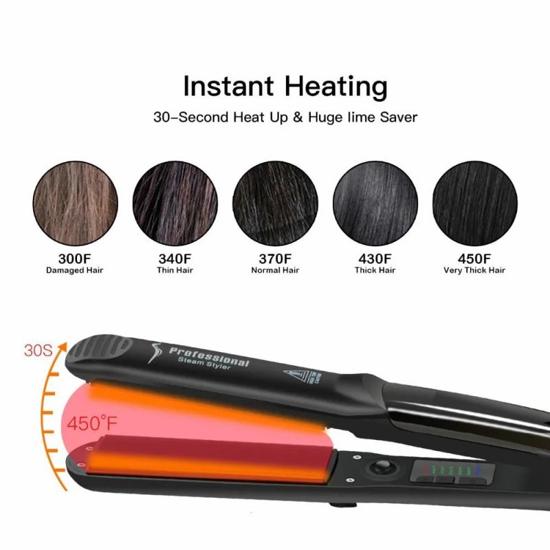 Hair Care & Styling Tools | Hair Straighteners Steam Hair Straightener Professional Ceramic Vapor Flat Iron 450 Fast Heat Argan Oil Treatment Hair Care Tools 230220 Hair Care & Styling Tools Hair Care & Styling Tools