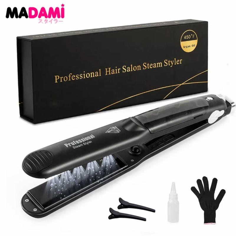 Hair Care & Styling Tools | Hair Straighteners Steam Hair Straightener Professional Ceramic Vapor Flat Iron 450 Fast Heat Argan Oil Treatment Hair Care Tools 230220 Hair Care & Styling Tools Hair Care & Styling Tools