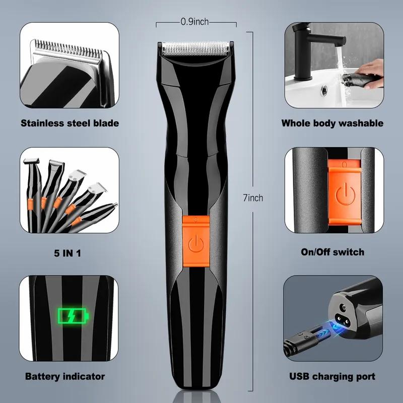 Hair Care & Styling Tools | Hair Trimmer Styton 5 In 1 Electric Shaver For Men Body Trimmers Face Nose Clippers Rechargeable Beard Razor Grooming Mustache Kit 220921 Hair Care & Styling Tools Hair Care & Styling Tools