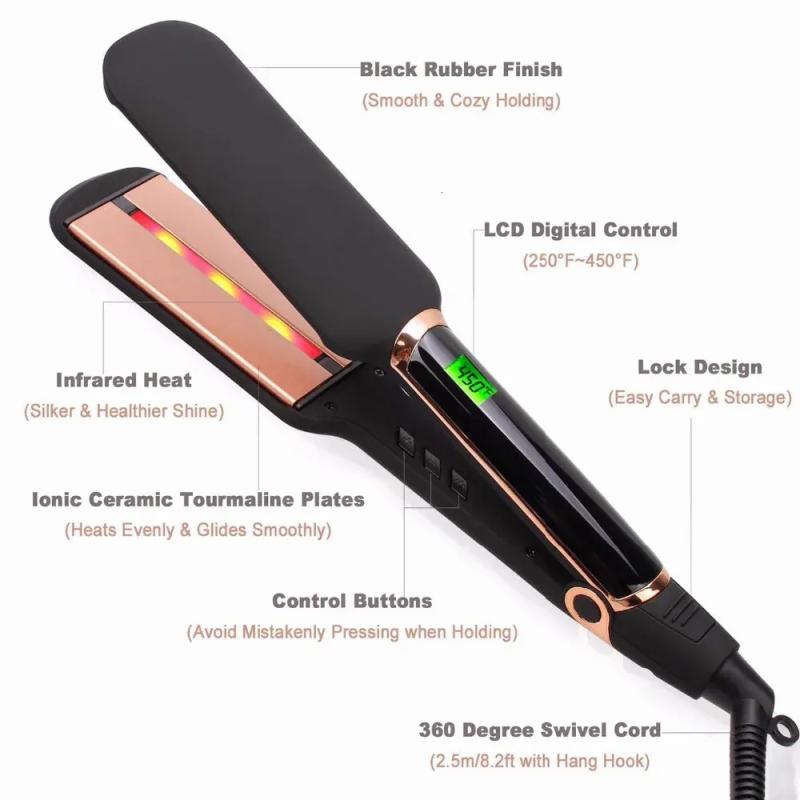 Hair Care & Styling Tools | Infrared Hair Straightener Professional Ionic Ceramic Tourmaline Plates Mch 30S Fast Heating 2 In 1 Curler Keratin Flat Iron 240306 Hair Care & Styling Tools Hair Care & Styling Tools