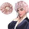 Hair Care & Styling Tools | Letter Designer Imitation Silk Shower Cap Women’s Monochrome Nightcap Hair Care Hat Satin Sleep Health Beauty Elastic Bath Hair Care & Styling Tools Hair Care & Styling Tools