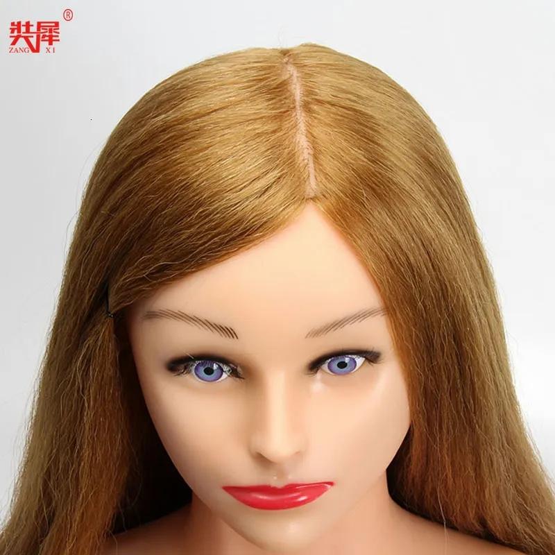 Hair Care & Styling Tools | Mannequin Heads 24″ Mannequin Head High Grade 80% Real Hair Hairdressing Head Dummy Nice Dolls Blonde Long Hair Training Head With Shoulder 230517 Hair Care & Styling Tools Hair Care & Styling Tools