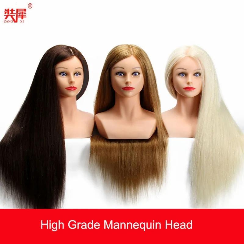 Hair Care & Styling Tools | Mannequin Heads 24″ Mannequin Head High Grade 80% Real Hair Hairdressing Head Dummy Nice Dolls Blonde Long Hair Training Head With Shoulder 230517 Hair Care & Styling Tools Hair Care & Styling Tools