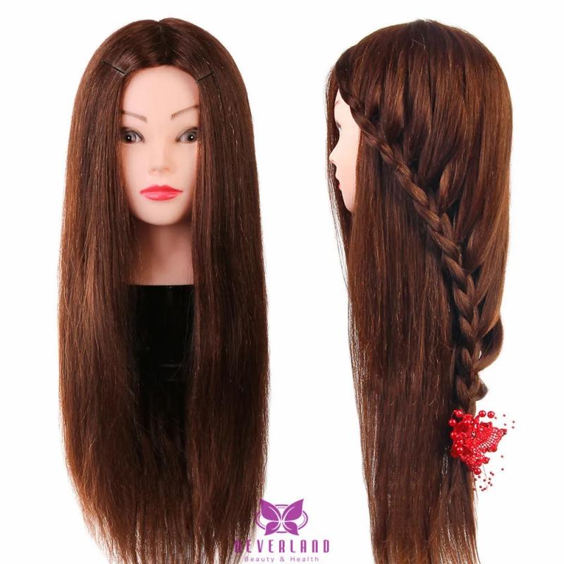 Hair Care & Styling Tools | Mannequin Heads 80% Real Natural Human Hair Mannequin Head With Hair Professional Practice Curling Salon Barber Training Head With Stand 230310 Hair Care & Styling Tools Hair Care & Styling Tools