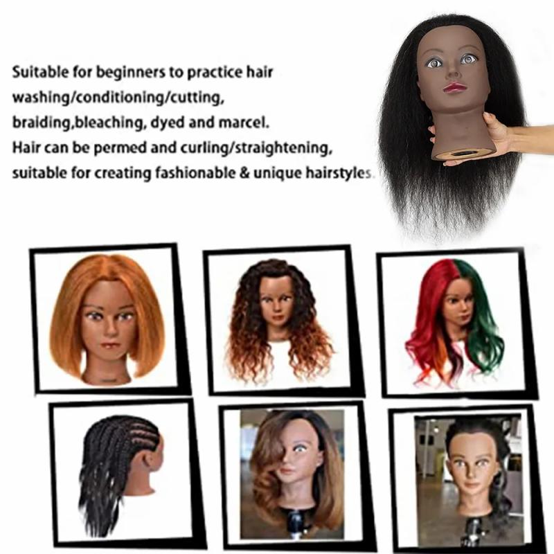 Hair Care & Styling Tools | Mannequin Heads Afro Mannequin Head 100%Real Hair Styling Head Braid Hair Dolls Head For Practicing Cornrows And Braids With Table Clamp Stand 230310 Hair Care & Styling Tools Hair Care & Styling Tools