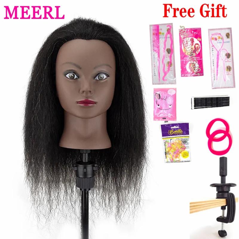 Hair Care & Styling Tools | Mannequin Heads Afro Mannequin Head 100%Real Hair Styling Head Braid Hair Dolls Head For Practicing Cornrows And Braids With Table Clamp Stand 230310 Hair Care & Styling Tools Hair Care & Styling Tools