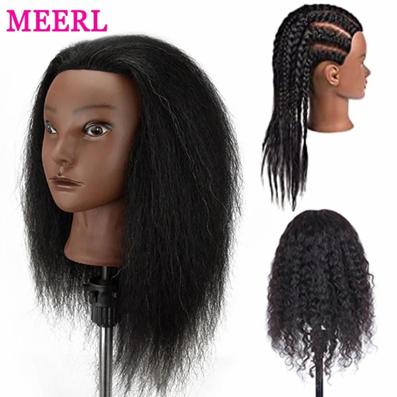 Hair Care & Styling Tools | Mannequin Heads Afro Mannequin Head 100%Real Hair Styling Head Braid Hair Dolls Head For Practicing Cornrows And Braids With Table Clamp Stand 230310 Hair Care & Styling Tools Hair Care & Styling Tools