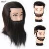 Hair Care & Styling Tools | Mannequin Heads Male Mannequin Head With 100% Remy Human Hair Black For Practice Hairdresser Cosmetology Training Doll Head For Hair Styling 230310 Hair Care & Styling Tools Hair Care & Styling Tools