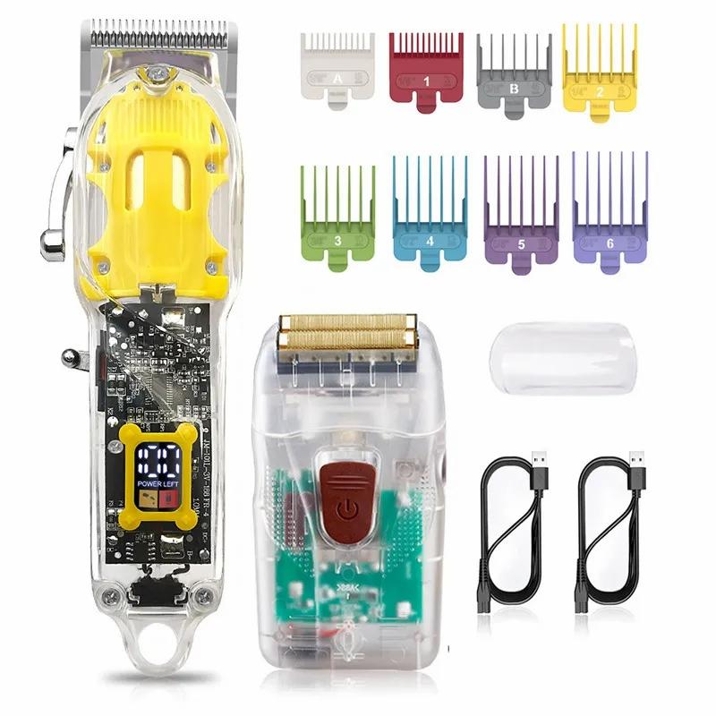 Hair Care & Styling Tools | Rechargeable Hair Trimmer Shavers Set Hair Cutting Machine With Transparent Body Beard Shaving Clipper Hair Care & Styling Tools Hair Care & Styling Tools