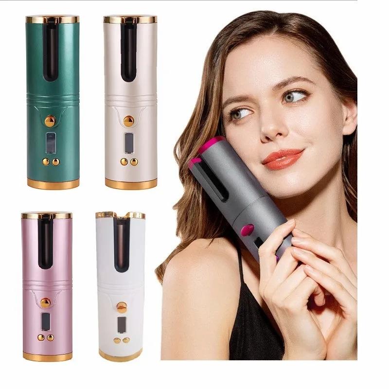 Hair Care & Styling Tools | Wireless Automatic Hair Curler Portable Usb Rechargeable Rotating Curling Iron Women Girl Lcd Display Curly Machine Styling Tool Hair Care & Styling Tools Hair Care & Styling Tools