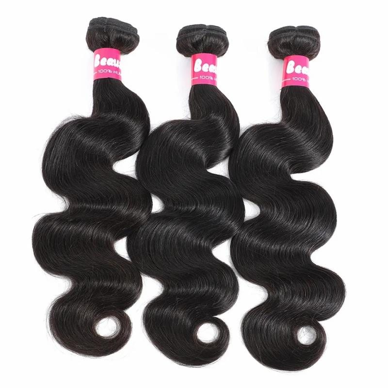 Hair Extensions | 9A Brazilian Peruvian Body Wave Virgin Hair Bundles Indian Malaysian Body Wave Human Hair Weave Bundles Natural Color Gaga Queen Hair Extensions Hair Extensions