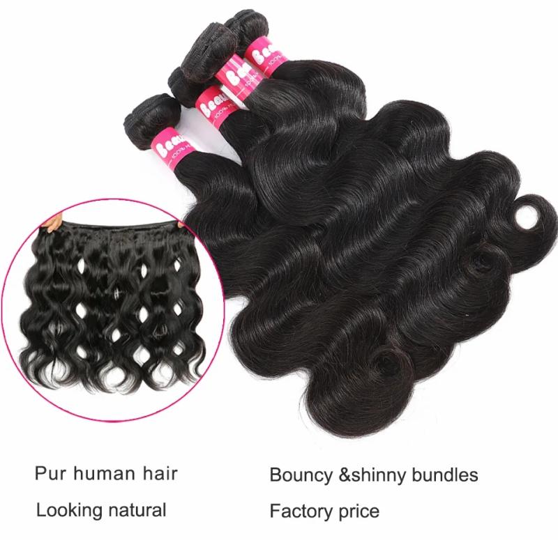 Hair Extensions | 9A Brazilian Peruvian Body Wave Virgin Hair Bundles Indian Malaysian Body Wave Human Hair Weave Bundles Natural Color Gaga Queen Hair Extensions Hair Extensions