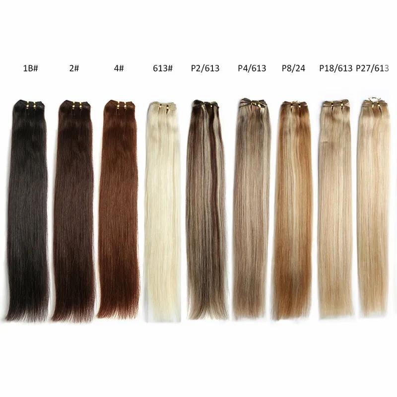 Hair Extensions | Alimagic Piano 27/613 Human Hair Weave Bundles 12-26 Inch Brazilian Straight Remy Hair Extension Woven Double Dimension Support Customization Color Hair Extensions Hair Extensions