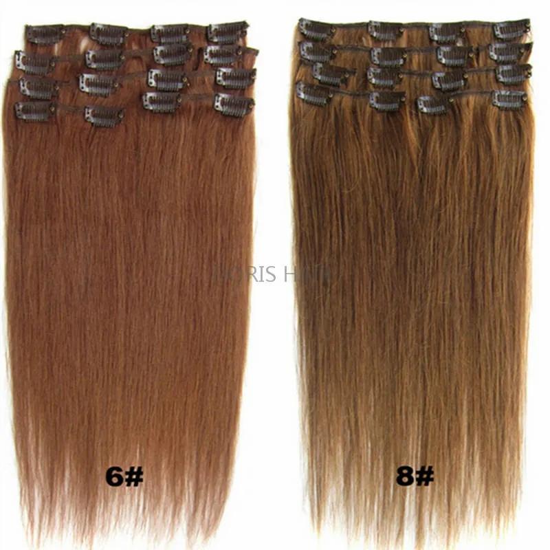 Hair Extensions | Blond Black Brown Silky Straight Real Human Hair Remy Clip In Extensions 15-24 Inch 70G 100G 120G Brazilian Indian For Full Head Double Weft Hair Extensions Hair Extensions