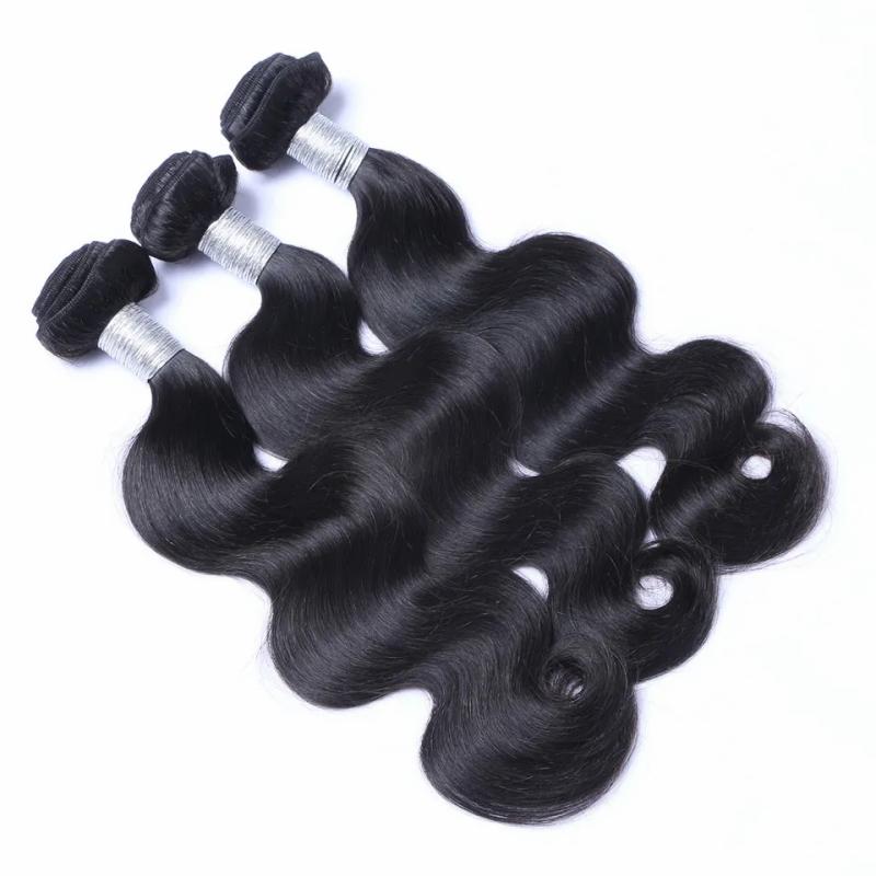 Hair Extensions | Brazilian Body Wave Human Hair 3 Bundles With Closures Natural Black Color Hair Extensions Hair Extensions