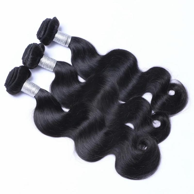 Hair Extensions | Brazilian Body Wave Human Hair 3 Bundles With Closures Natural Black Color Hair Extensions Hair Extensions