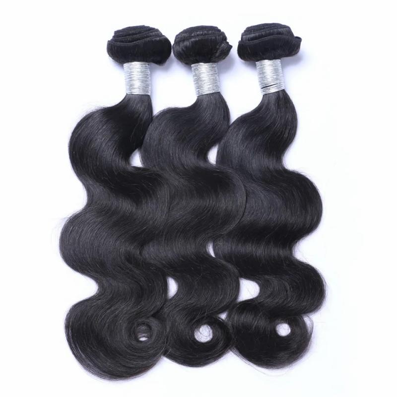 Hair Extensions | Brazilian Body Wave Human Hair 3 Bundles With Closures Natural Black Color Hair Extensions Hair Extensions