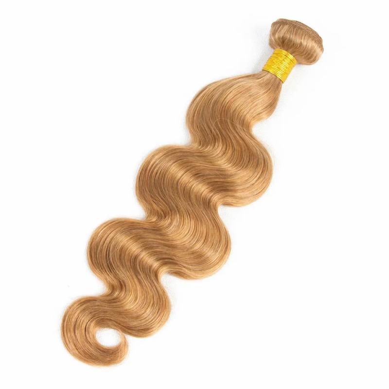 Hair Extensions | Brazilian Human Remy Virgin Hair Body Wave Hair Weaves Honey Blonde 27# Color 100G/Bundle Double Wefts 3Bundles/Lot Hair Extensions Hair Extensions