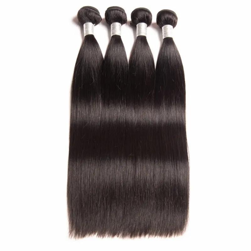 Hair Extensions | Brazilian Peruvian Human Hair Malaysian Indian Virgin Hair Extensions Straight Sample 1 Piece One Bundle 10-40Inch Double Wefts Hair Extensions Hair Extensions