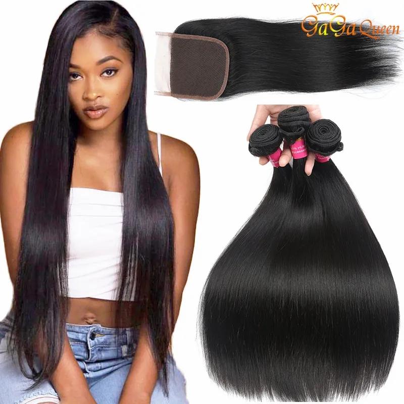 Hair Extensions | Brazilian Straight Hair With Closure Wholesale Brazilian Virgin Hair 3 Bundles With Lace Closure 4X4 Lace Closure With Human Hair Bundles Hair Extensions Hair Extensions