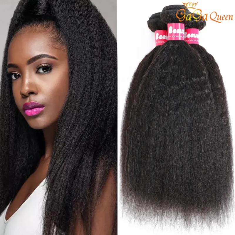 Hair Extensions | Kinky Straight Hair Bundles Brazilian Virgin Hair Extensions Yaki Straight 100% Natural Human Hair Bundles Hair Extensions Hair Extensions