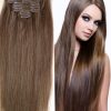 Hair Extensions | Zzhair 16″-32″ 8Pcs Set Clips In/On 100% Brazilian Remy Human Hair Extension Full Head 100G 120G 140G Natural Straight Hair Extensions Hair Extensions