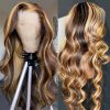 Hair Wigs | 13X4 Body Wave Lace Front Real Hair Wig 250% Brazilian Water Wave Lace Front Wig Women Blonde/Red/Gray Synthetic Wig Cosplay Hair Products) Wholesale Hair Wigs #99