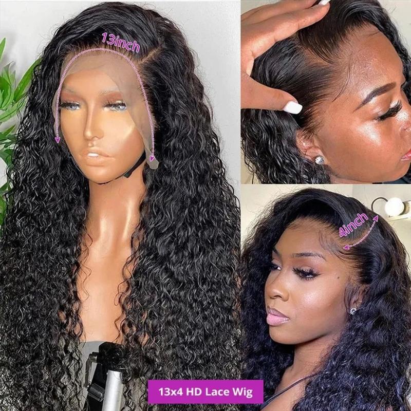 Hair Wigs | 13X4 Loose Deep Wave Brazilian Human Hair Wigs 32 34 Inch Transparent Synthetic Curly Lace Front Wig For Black Women Hair Wigs Auburn