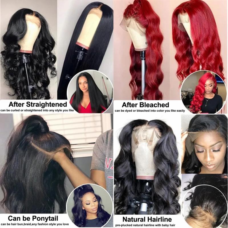 Hair Wigs | 13X6 Hd Transparent Lace Front Wigs Body Wave Frontal Wig Remy Brazilian Straight Loose Deep Water Human Hair Wigs Hair Wigs body wave