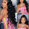 Hair Wigs | 180% Brazilian Deep Wave Lace Front Human Hair Wigs Preplucked 13X4 Hd Lace Frontal Wig Synthetic Curly Wig For Women Hair Wigs 613 blonde